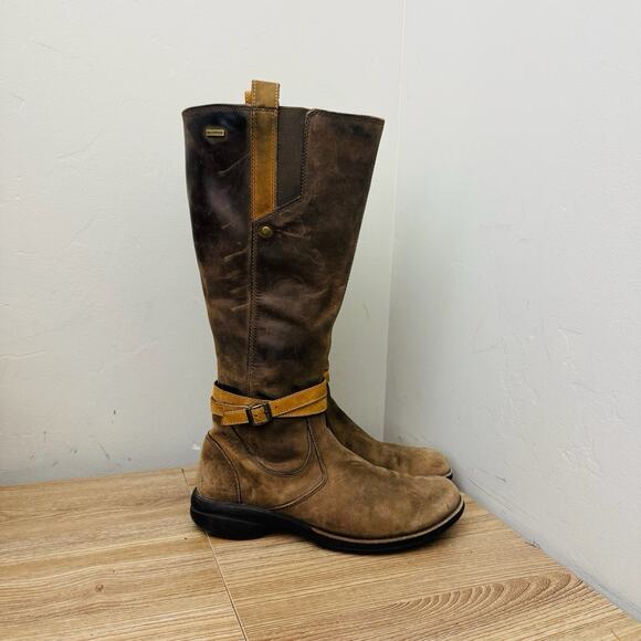 Merrell Captiva Brown Leather Buckle Down Waterproof Knee High Boots Women’s 8.5 - Picture 4 of 9
